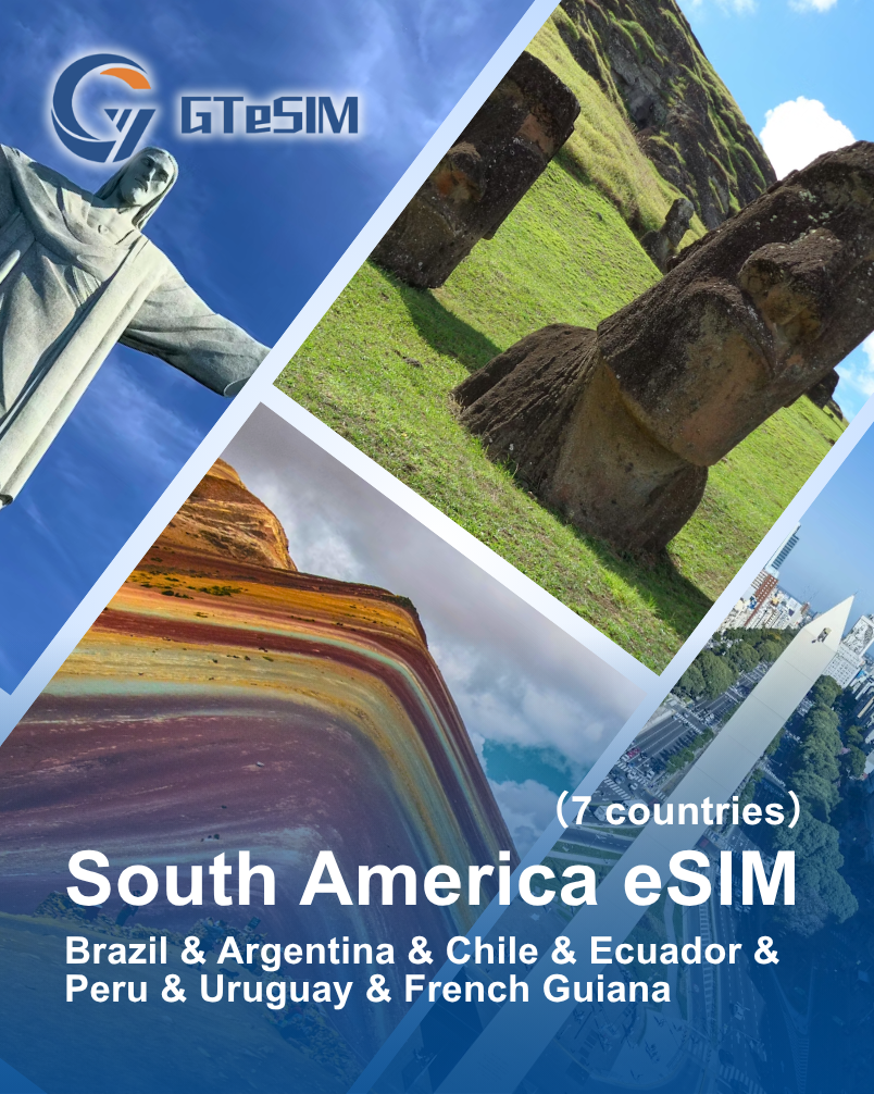South America eSIM( Brazil & Argentina & Chile & Ecuador & Peru & Uruguay & French Guiana)