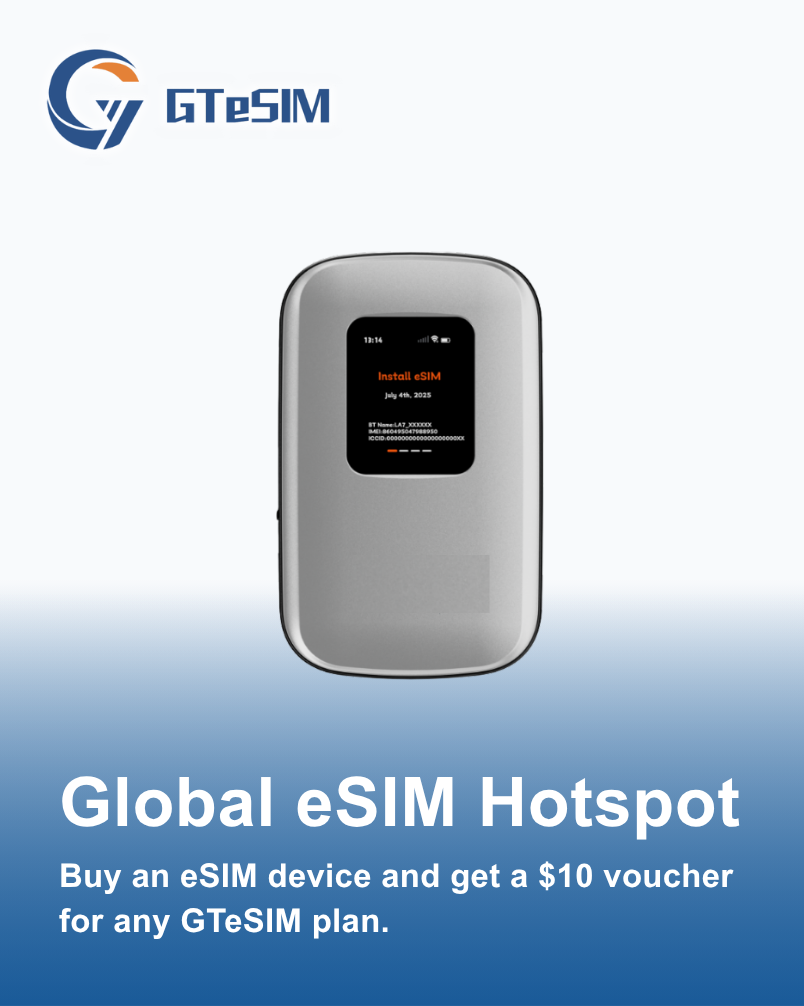 GTeSIM Global eSIM Hotspot Mobile WiFi MiFi + Free $10 voucher
