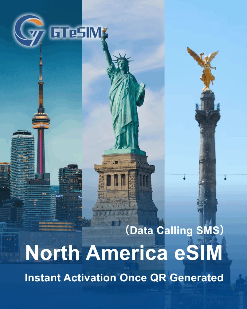 North America eSIM USA&Canada&Mexico [Data Calling SMS] (Instant eSIM activation once QR code is generated)