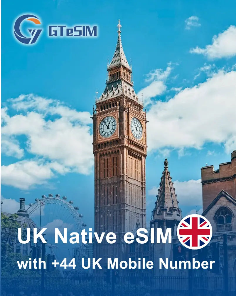 UK Native eSIM with +44 UK Mobile Number