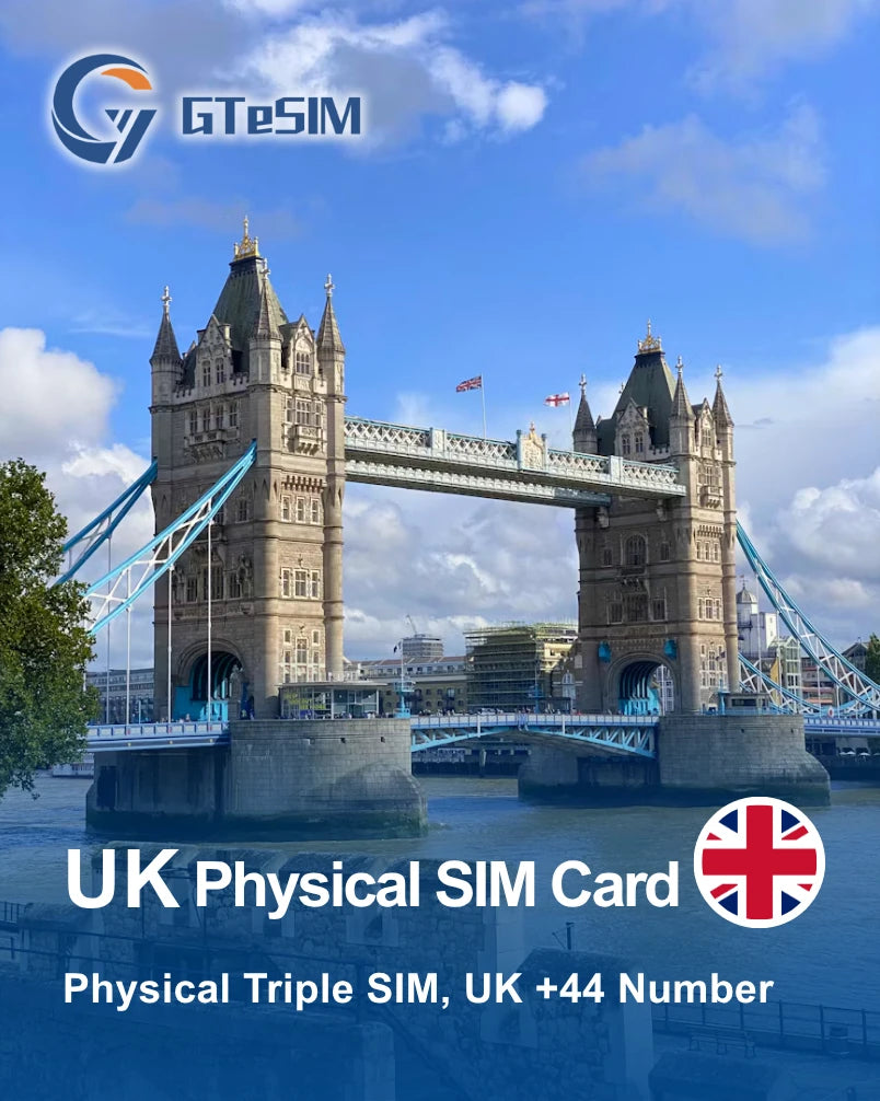 英国实体SIM卡（含+44英国手机号码）